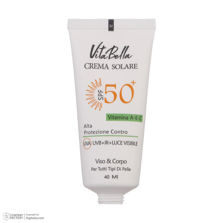 کرم ضد آفتاب بدون رنگ ویتابلا، مدل SPF50
